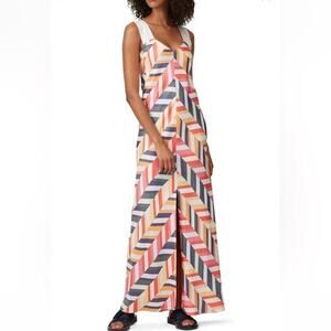 Zero + Maria Cornejo Bias Alexia Chevron Maxi Dress Women's Size 10